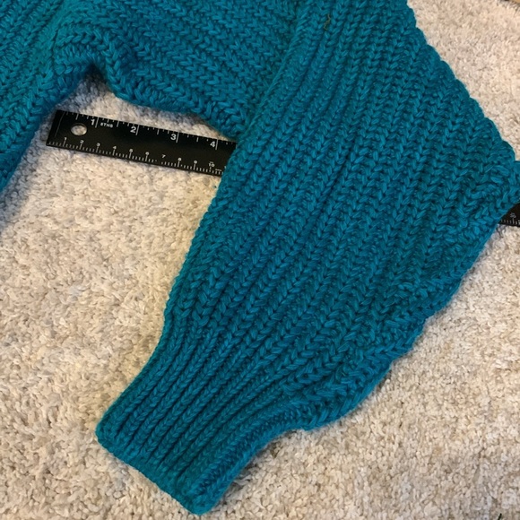 NWT Vintage Cambridge Classics Teal Sweater Chunky Knit Oversized Size Large - Picture 17 of 17